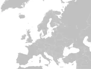 Cartina muta dell’Europa con i confini degli Stati e senza nomi