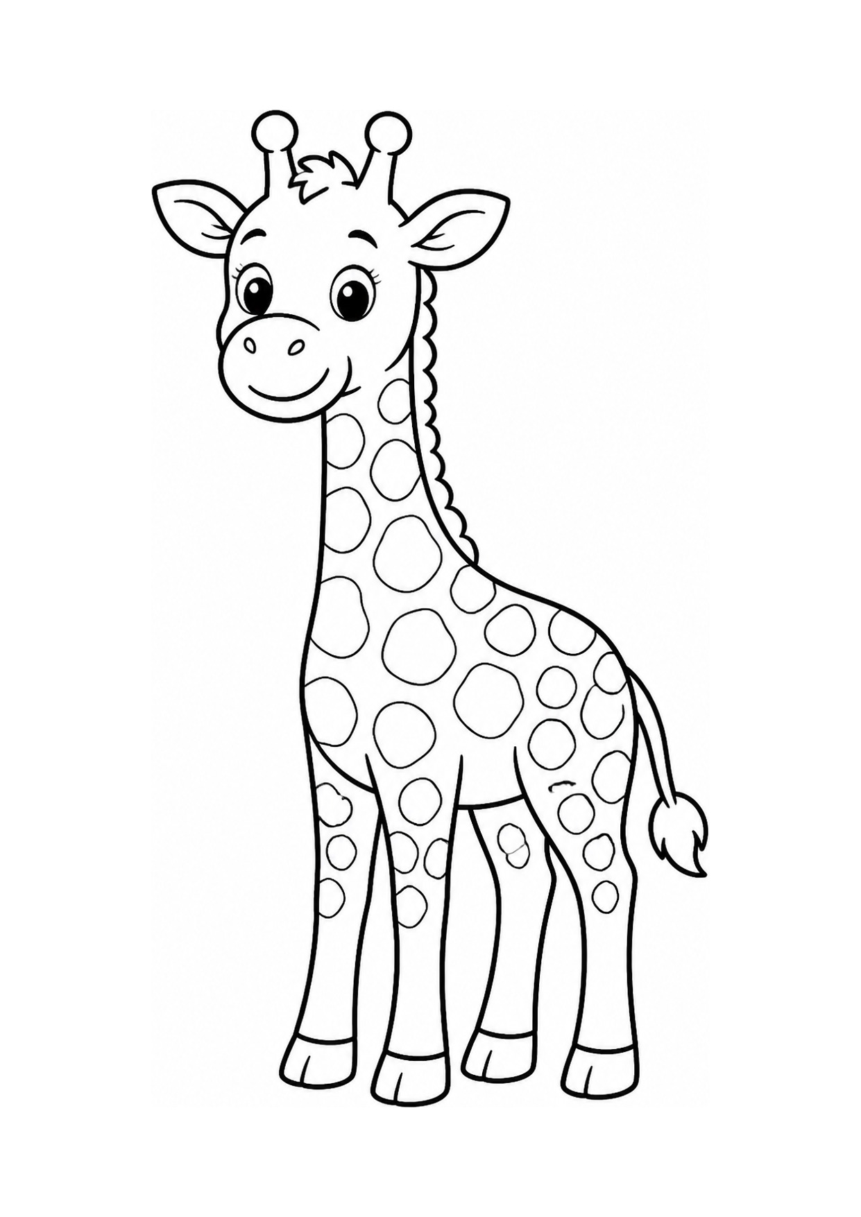 Disegno di una giraffa da colorare con le macchie