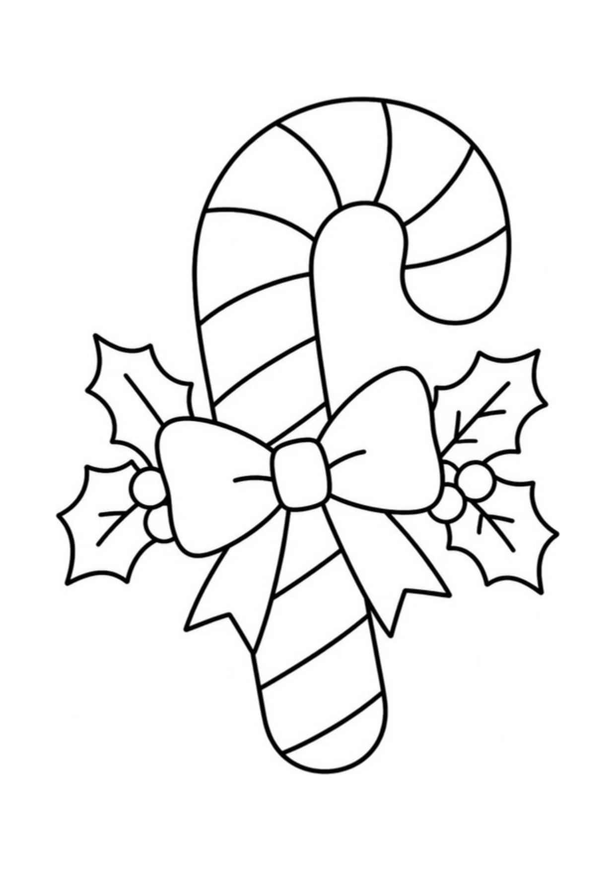 Disegno di Natale da colorare: Bastoncino di zucchero