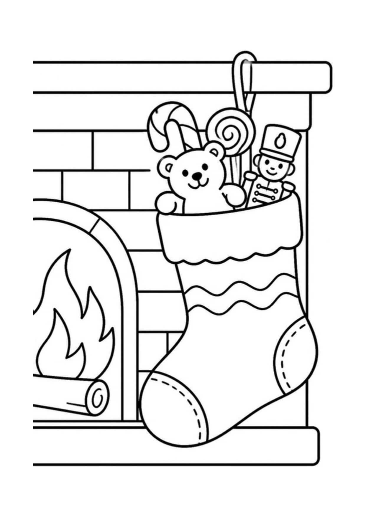 Disegno di Natale da colorare: Calza di Natale