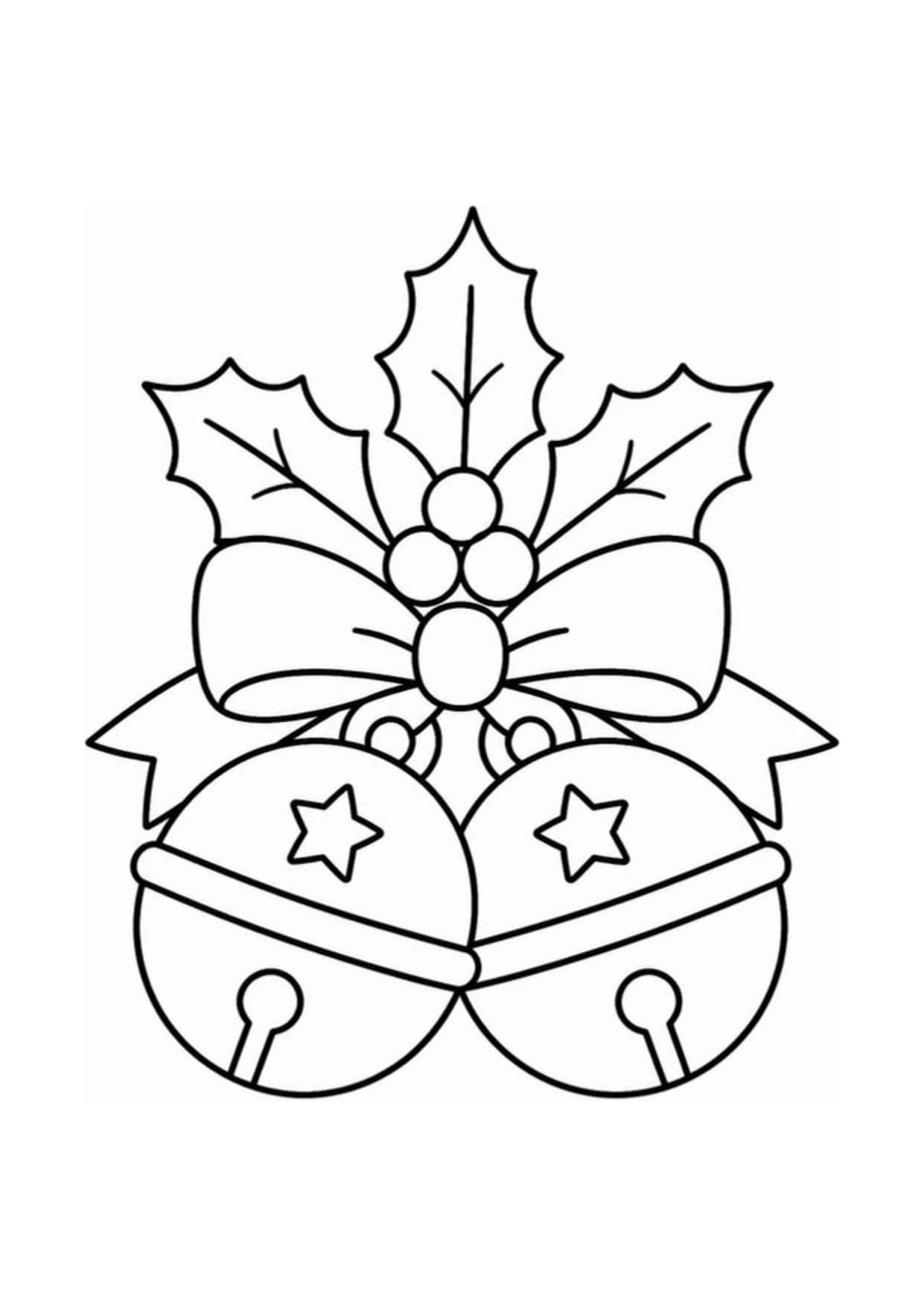 Disegno di Natale da colorare: Campanelle natalizie