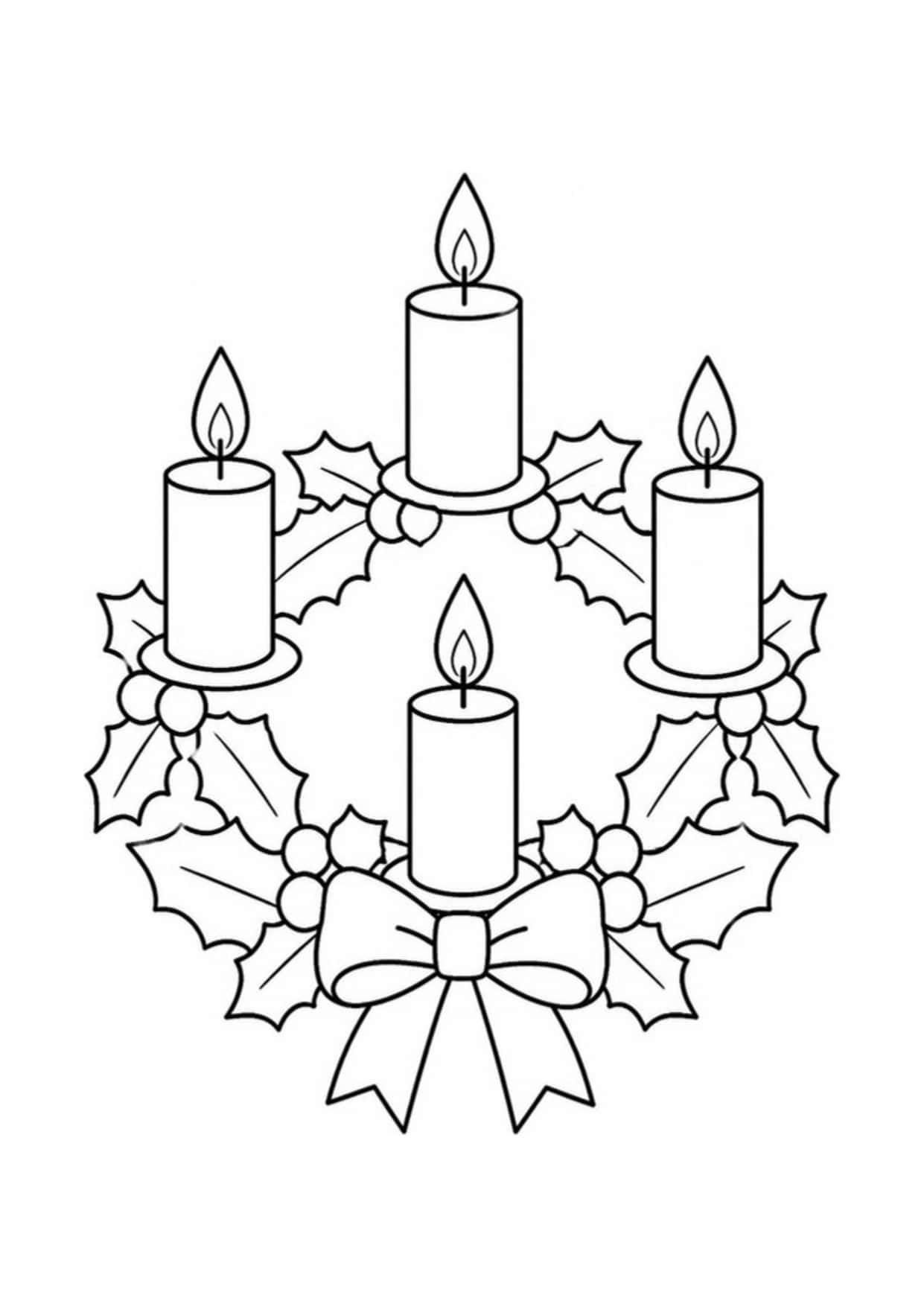 Disegno di Natale da colorare: Corona dell'Avvento