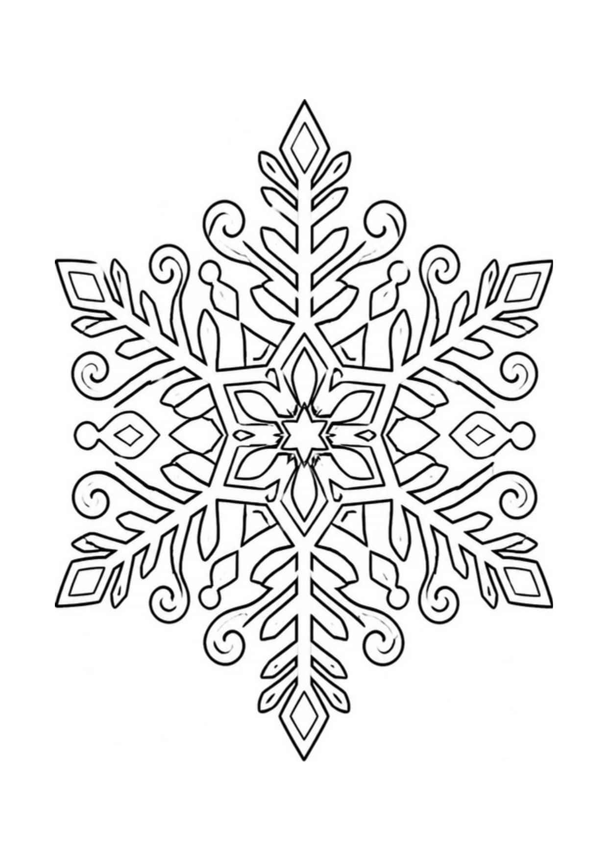 Disegno di Natale da colorare: Fiocco di neve decorativo