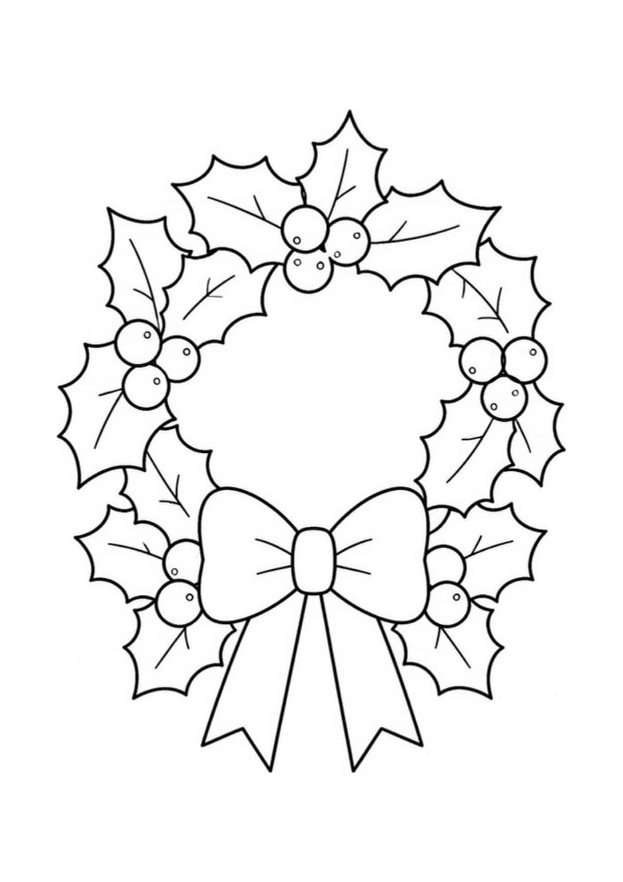 Disegno di Natale da colorare: Ghirlanda natalizia