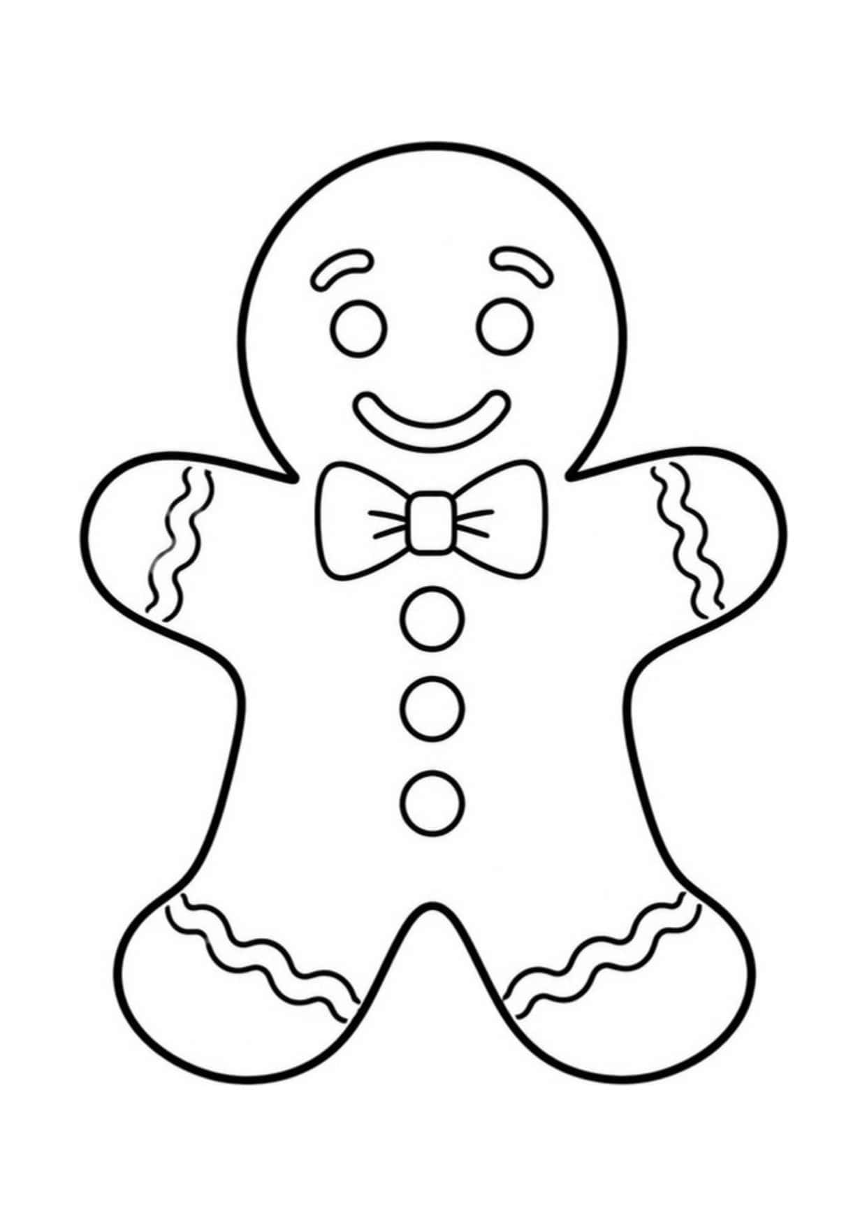 Disegno di Natale da colorare: Omino di pan di zenzero