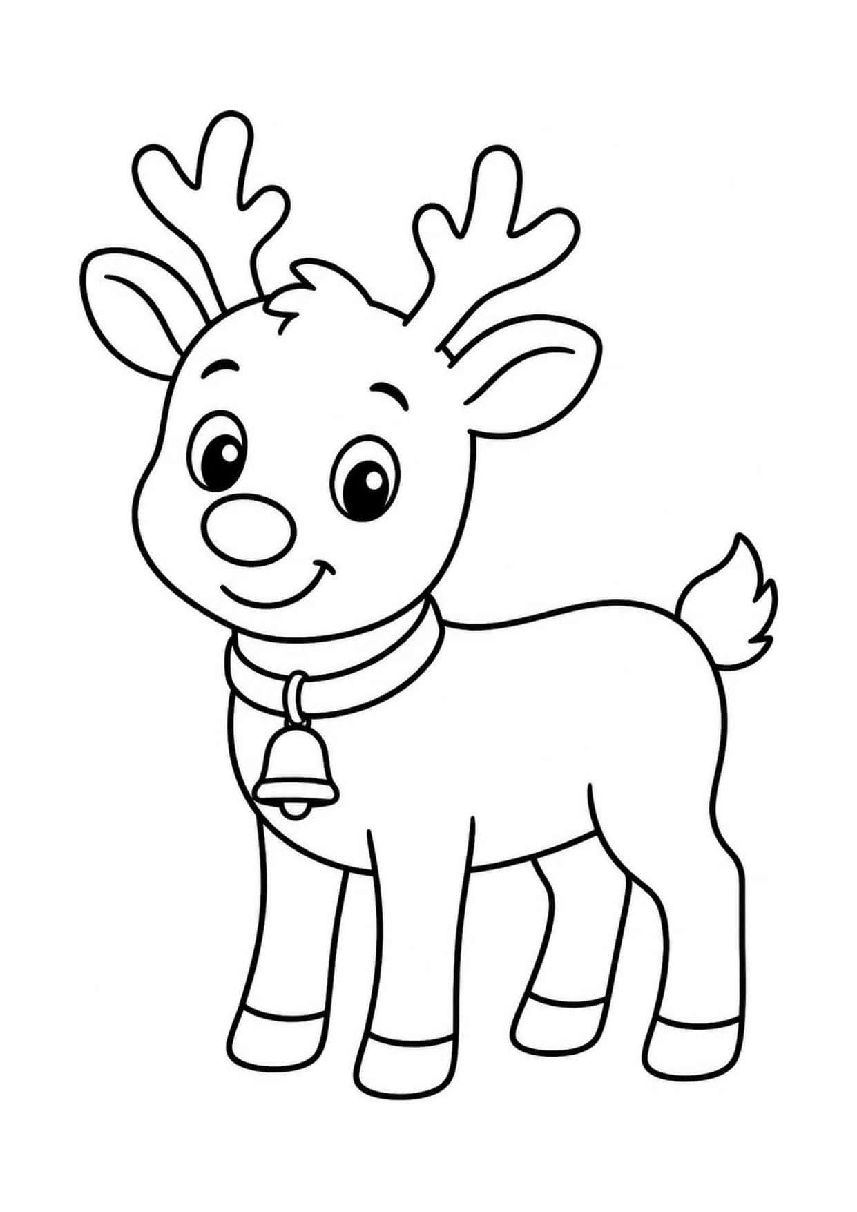 Disegno di Natale da colorare: Renna