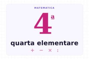 Copertina: Matematica, quarta elementare, con i segni delle quattro operazioni