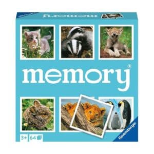 Scatola del gioco Memory Animal Babies di Ravensburger con fotografie di cuccioli di animali