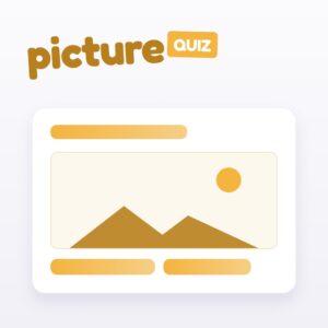 Picture Quiz: a question with an image and two answers to choose from